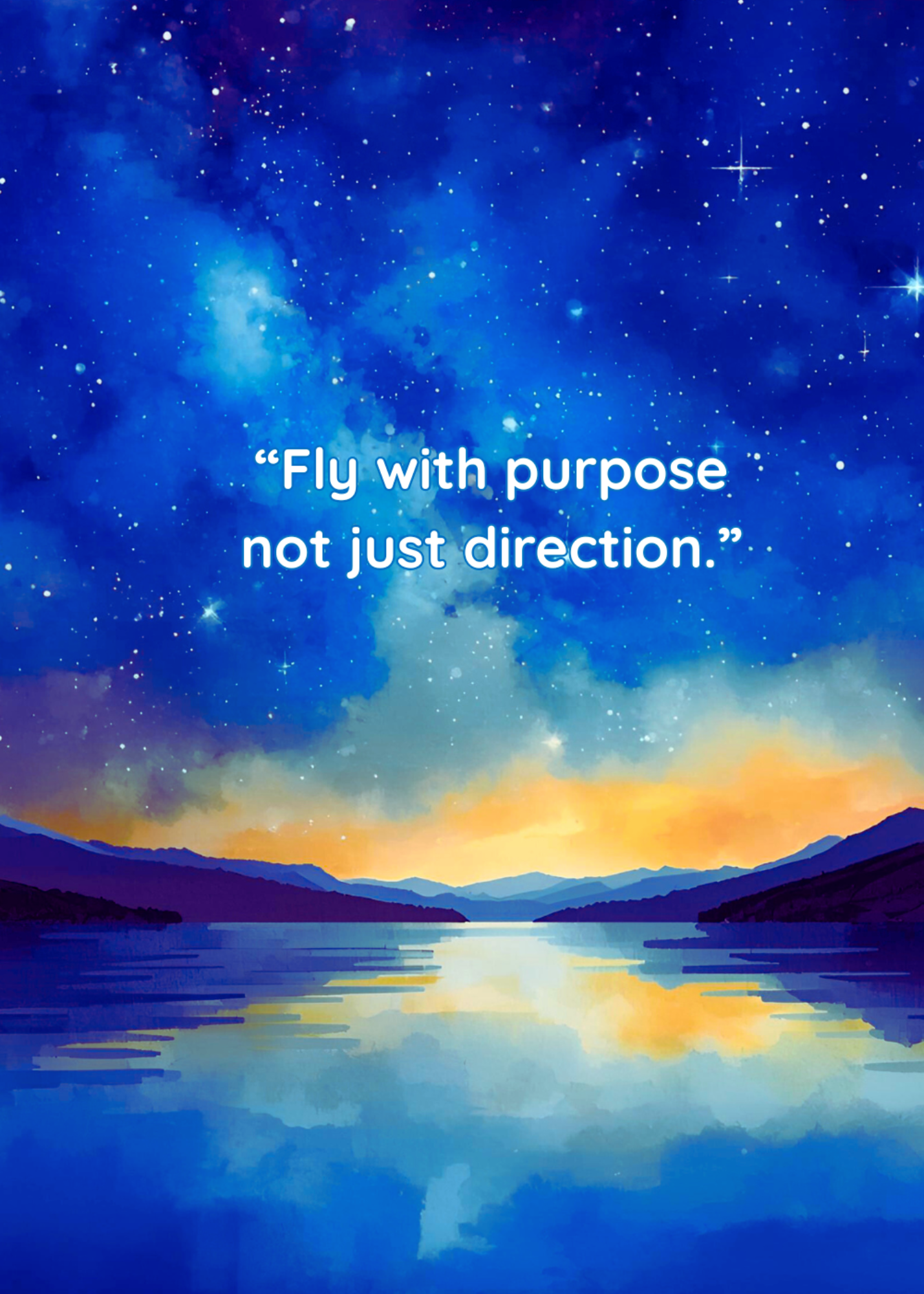 "Fly With Purpose Not Just Direction" Poster
